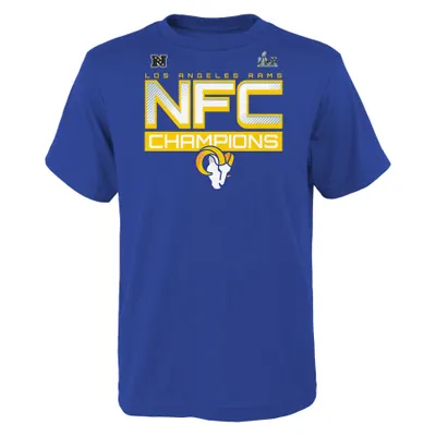 Men's Fanatics Branded Blue Los Angeles Rams Super Bowl LVI Champions V-Dye T-Shirt