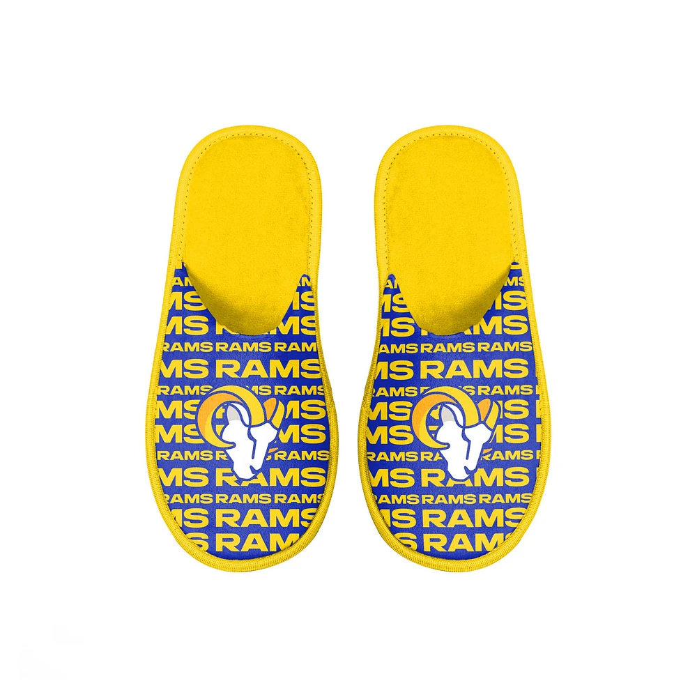 Youth FOCO Los Angeles Rams Scuff Wordmark Slide Slippers