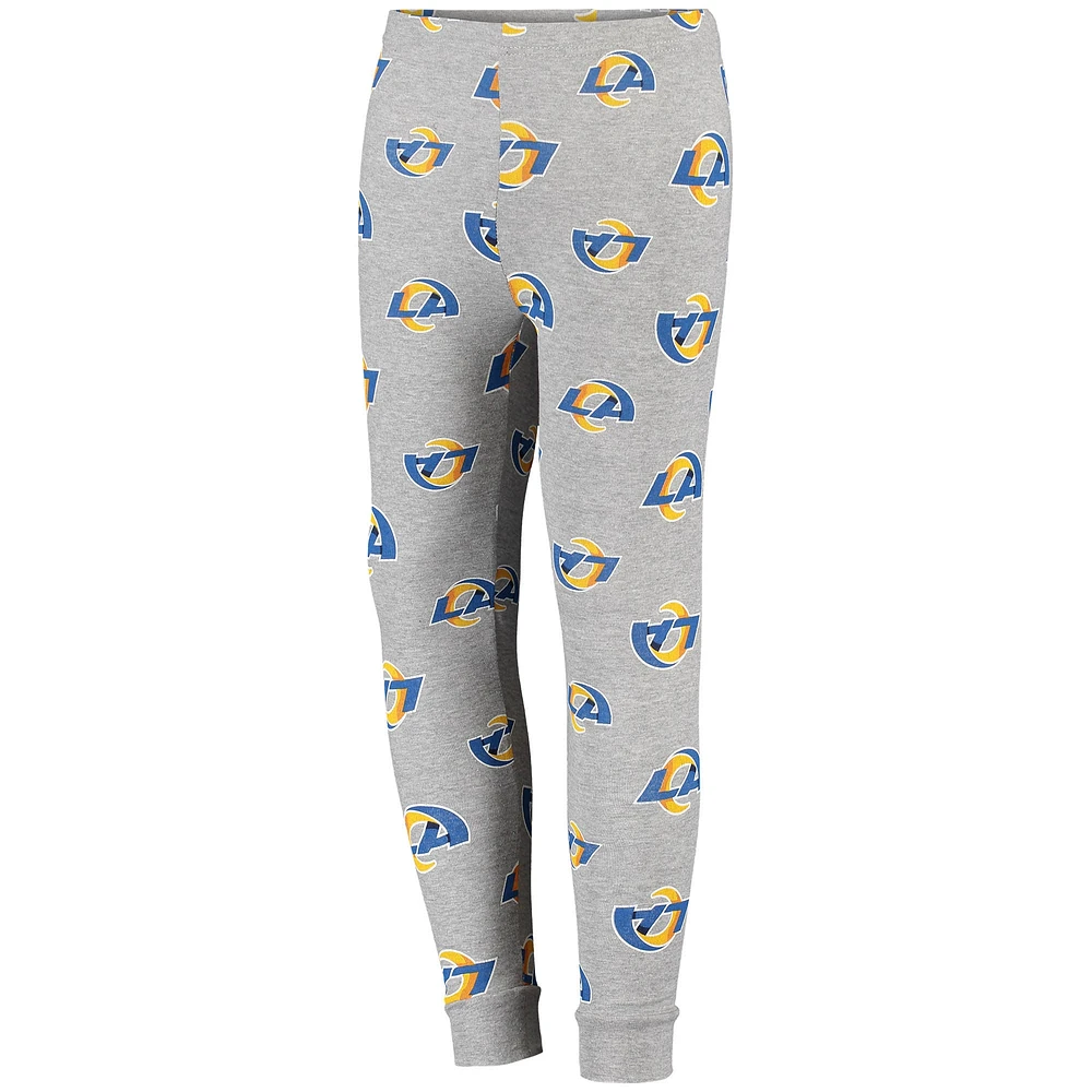 Youth Gray Los Angeles Rams Long Sleeve T-Shirt & Pants Sleep Set
