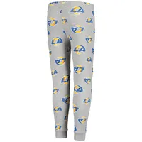 Youth Gray Los Angeles Rams Long Sleeve T-Shirt & Pants Sleep Set