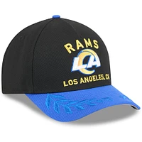 Youth New Era Black/Royal Los Angeles Rams 2025 NFL Draft 9FORTY A-Frame M-Crown Adjustable Hat