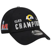 Youth New Era Black Los Angeles Rams Super Bowl LVI Champions Locker Room Trophy Collection 9FORTY Snapback Adjustable Hat