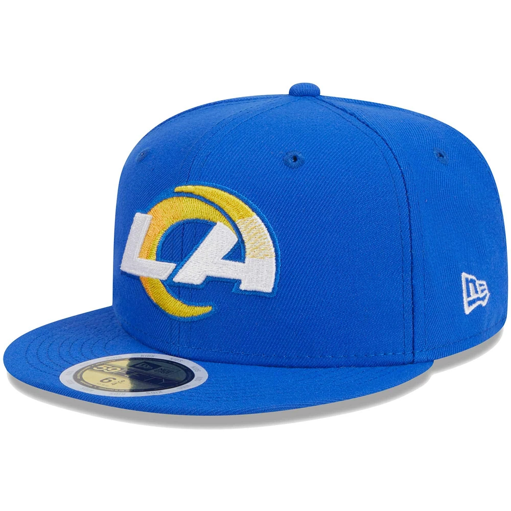 Casquette ajustée 59FIFTY Main des Rams de Los Angeles Royal New Era pour jeune