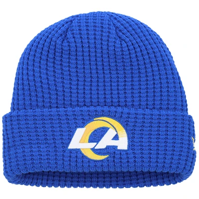 Bonnet en tricot à revers New Era Royal Los Angeles Rams pour jeune