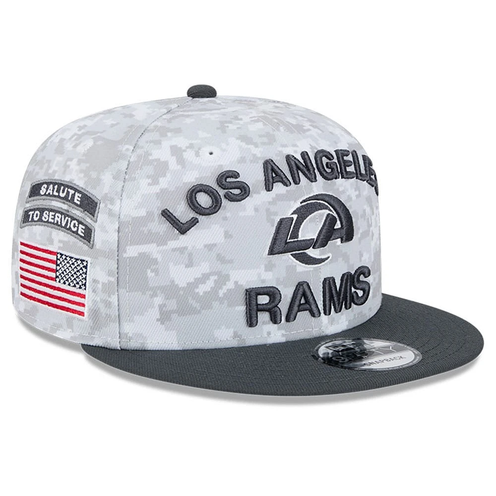 Casquette snapback 9FIFTY Salute To Service Los Angeles Rams 2024 New Era blanche/graphite pour jeune