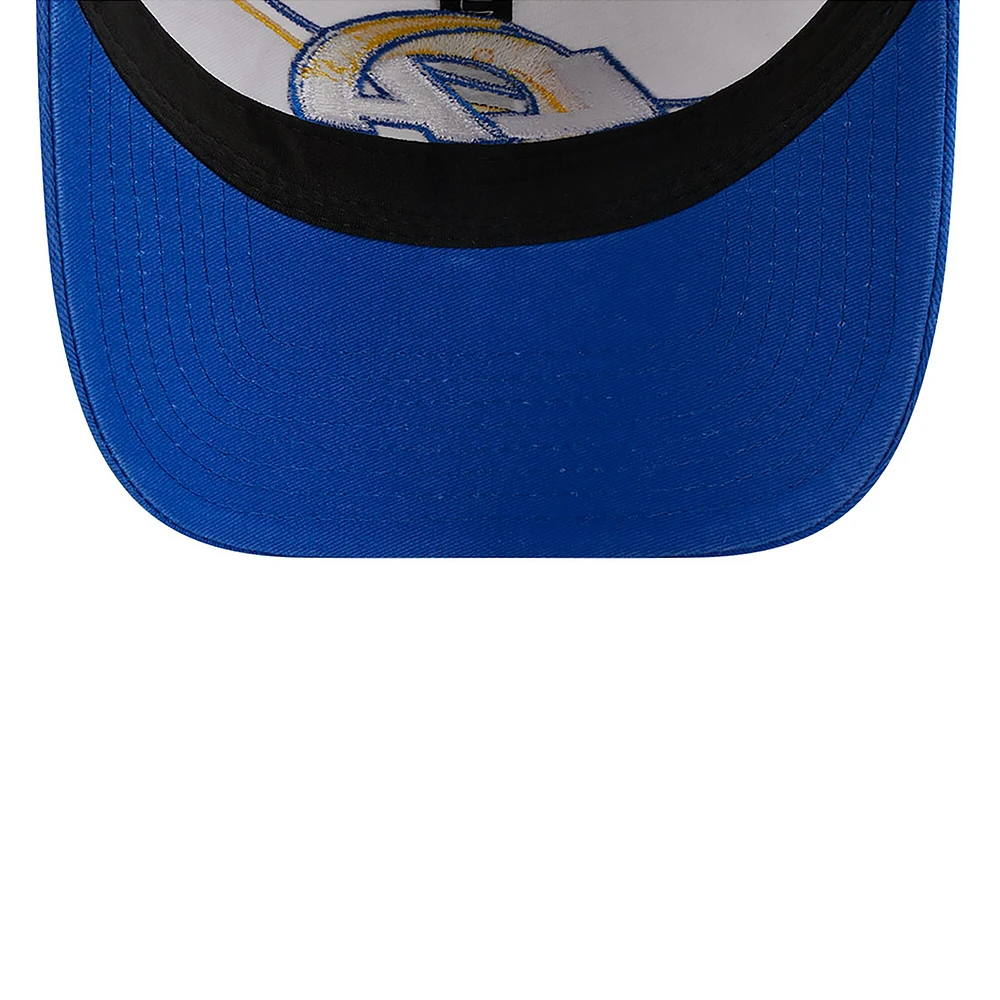 Youth New Era  White/Royal Los Angeles Rams 2023 Sideline 9TWENTY Adjustable Hat