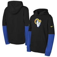 Youth Nike  Black Los Angeles Rams Club Pullover Hoodie