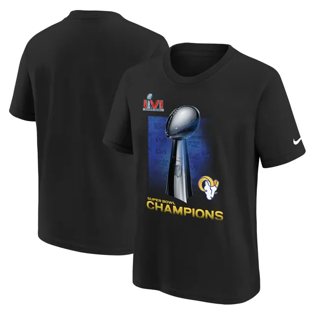 Men's Nike Anthracite Los Angeles Rams Super Bowl LVI Champions Roster  T-Shirt