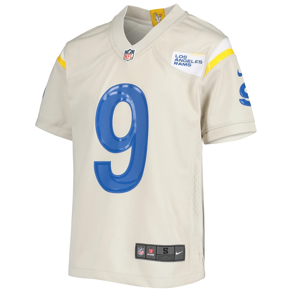 Maillot de match Nike Matthew Stafford crème pour jeunes des Rams Los Angeles