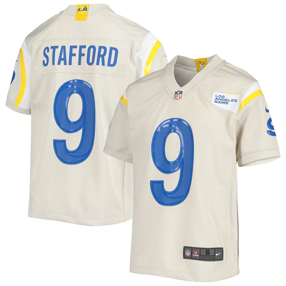 Maillot de match Nike Matthew Stafford crème pour jeunes des Rams Los Angeles