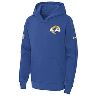 Youth Nike Royal Los Angeles Rams 2023 Sideline Club Fleece Pullover Hoodie