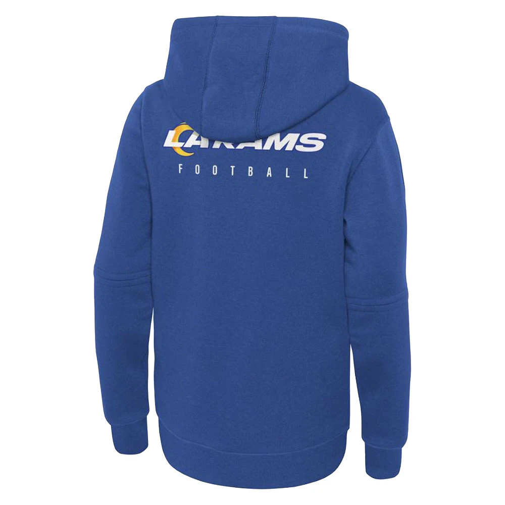 Youth Nike Royal Los Angeles Rams 2023 Sideline Club Fleece Pullover Hoodie