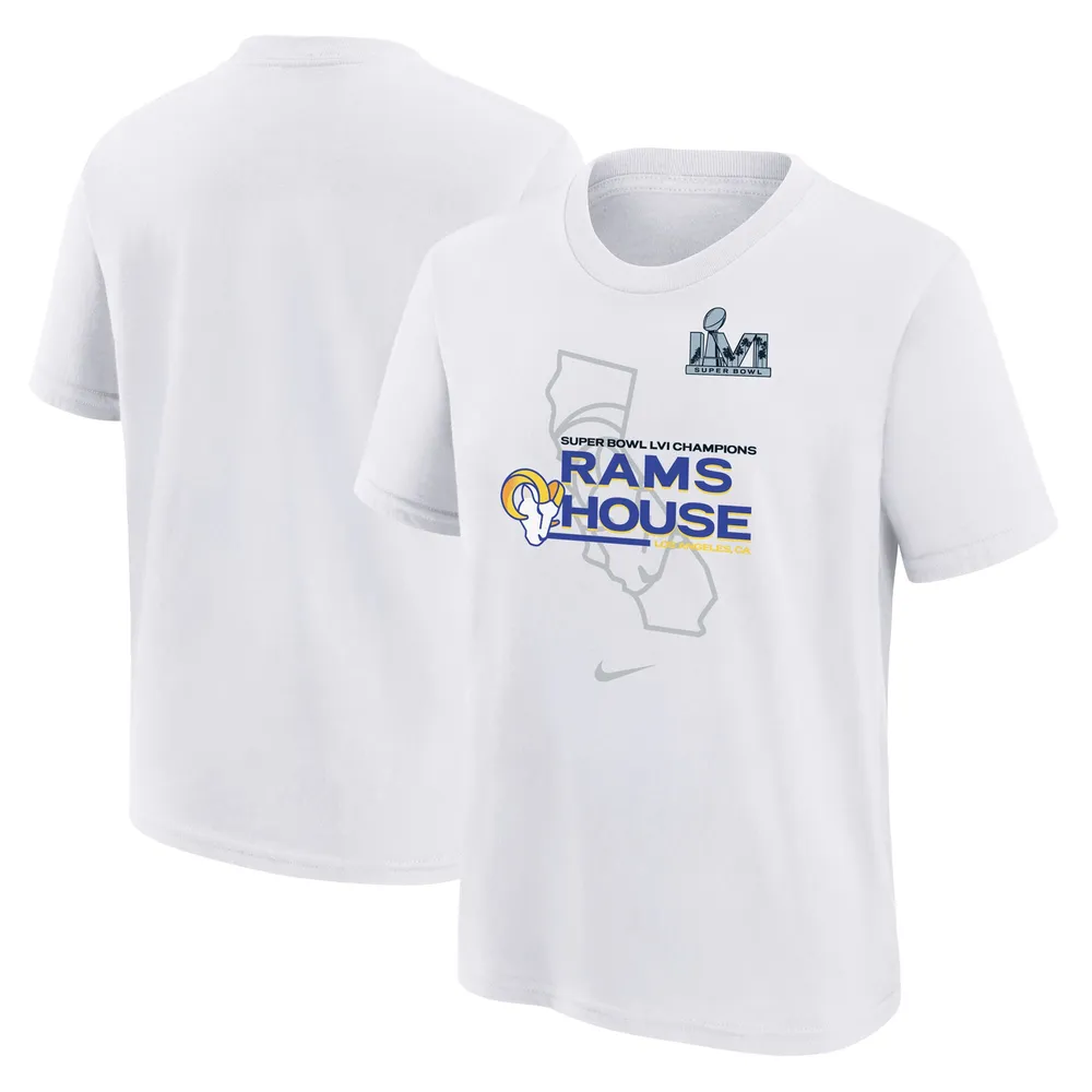 Men's Nike Anthracite Los Angeles Rams Super Bowl LVI Champions Roster  T-Shirt