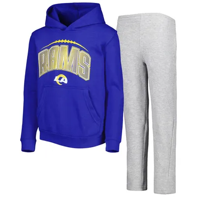 Lids Los Angeles Rams Youth Fan Flare Pullover Hoodie & Pants Set -  Royal/Heathered Gray