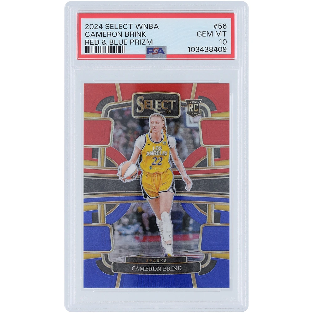 Cameron Brink Los Angeles Sparks 2024 Panini Select WNBA Red & Blue Prizm #56 #116/399 PSA Authenticated 10 Rookie Card