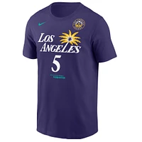 Men's Nike Dearica Hamby Purple Los Angeles Sparks Explorer Edition Name & Number T-Shirt