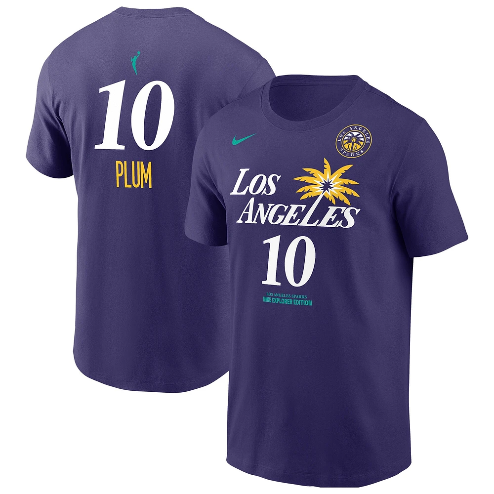T-shirt Nike Kelsey pour homme, violet prune, édition Explorer, avec nom et numéro, Los Angeles Sparks