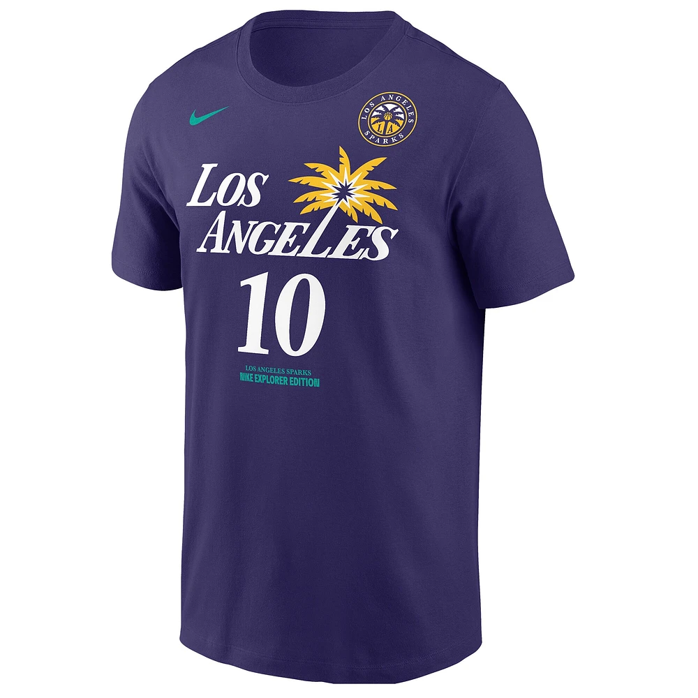 T-shirt Nike Kelsey pour homme, violet prune, édition Explorer, avec nom et numéro, Los Angeles Sparks