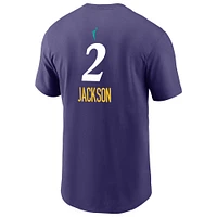 T-shirt Nike Rickea Jackson violet pour homme, édition Explorer, avec nom et numéro des Los Angeles Sparks