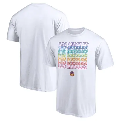 Los Angeles Sparks Fanatics Branded Wordmark Pride T-Shirt - White