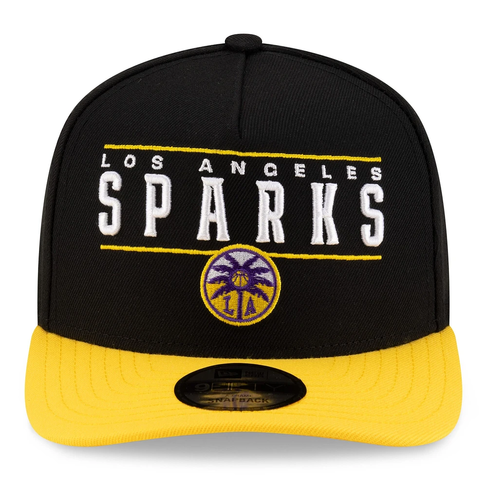 Unisex New Era Black/Gold Los Angeles Sparks 2025 WNBA Draft A-Frame 9FIFTY Snapback Hat