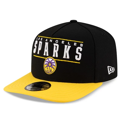 Unisex New Era Black/Gold Los Angeles Sparks 2025 WNBA Draft A-Frame 9FIFTY Snapback Hat