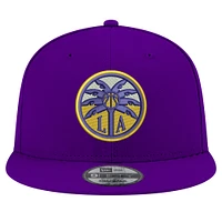 Casquette snapback unisexe New Era violette avec logo Los Angeles Sparks 9FIFTY