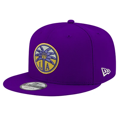 Casquette snapback unisexe New Era violette avec logo Los Angeles Sparks 9FIFTY