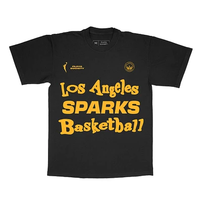 T-shirt unisexe noir avec logo Los Angeles Sparks de la Playa Society