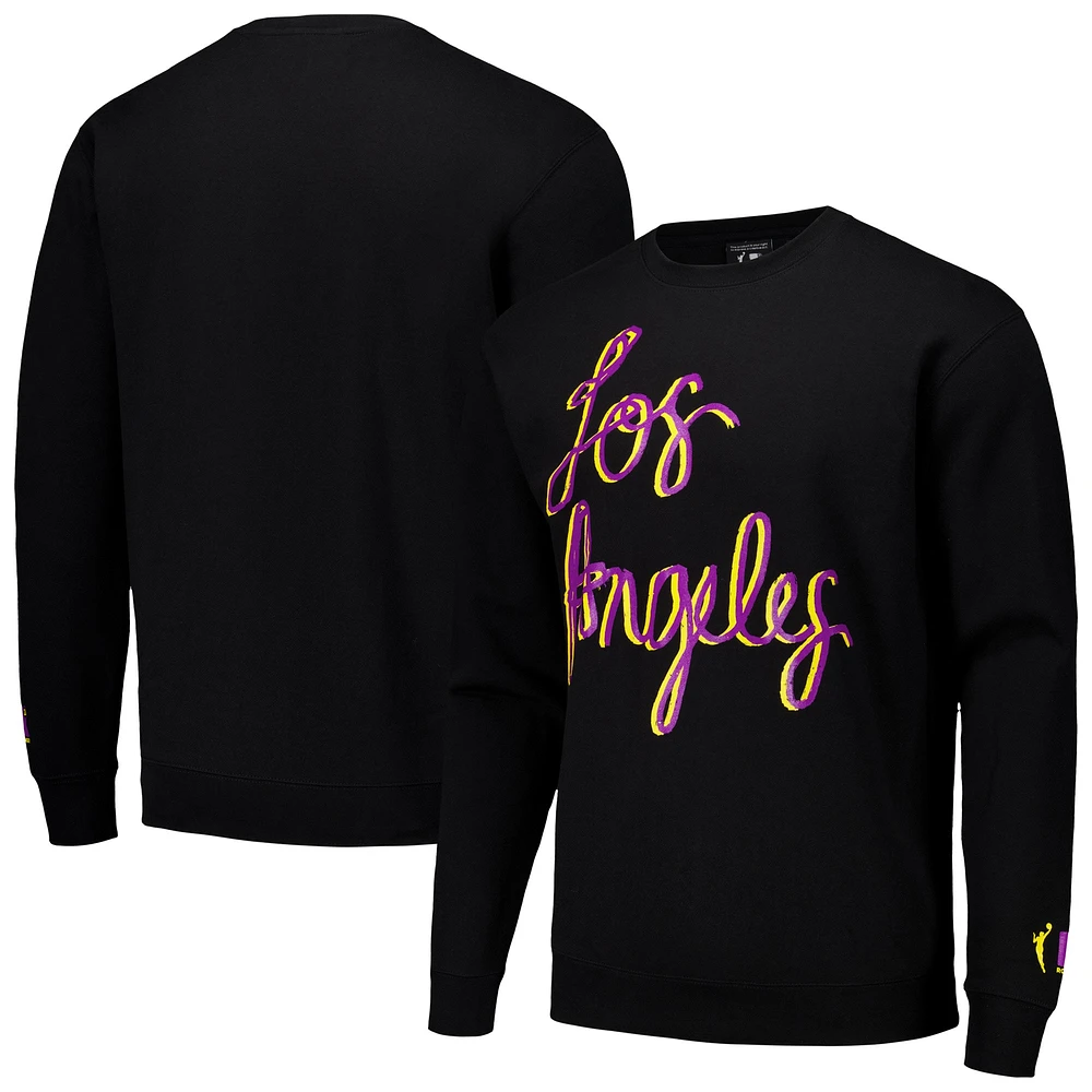 Unisex round21 Black Los Angeles Sparks City Pullover Crew Sweatshirt