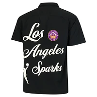 T-shirt de bowling unisexe noir à boutons Lucky Strike Los Angeles Sparks round21