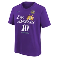 Youth Nike Kelsey Plum Purple Los Angeles Sparks Explorer Edition Name & Number T-Shirt