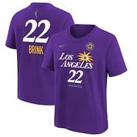 T-shirt Nike Cameron Brink violet Los Angeles Sparks 2024 WNBA Draft avec nom et numéro pour jeune