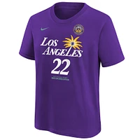 T-shirt Nike Cameron Brink violet Los Angeles Sparks 2024 WNBA Draft avec nom et numéro pour jeune