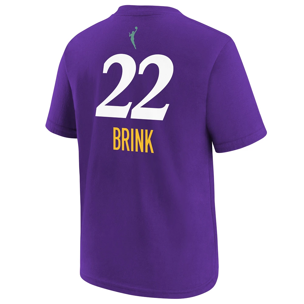 T-shirt Nike Cameron Brink violet Los Angeles Sparks 2024 WNBA Draft avec nom et numéro pour jeune