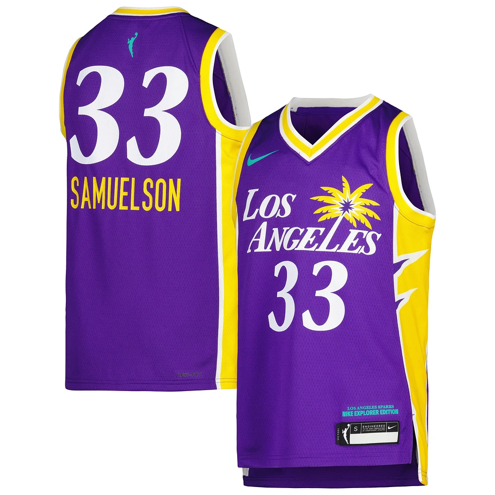 Maillot Enfant Nike Katie Lou Samuelson Violet Los Angeles Sparks 2021 Explorer Edition Victory Player