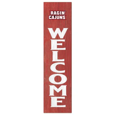 Louisiana Ragin' Cajuns 12'' x 48'' Welcome Outdoor Leaner - Cardinal