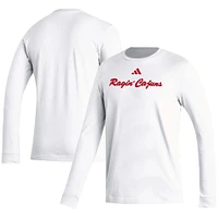 T-shirt à manches longues adidas Louisiana Ragin' Cajuns Vault Script Creator blanc pour hommes