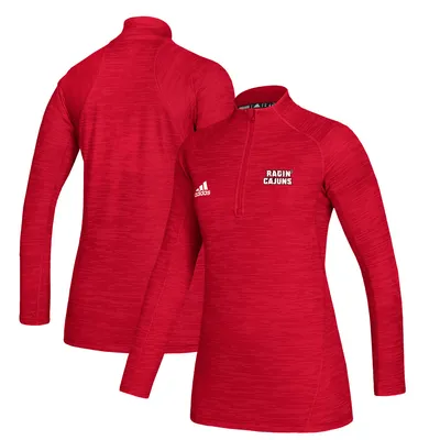 Louisiana Ragin' Cajuns adidas Women's Game Mode Performance Quarter-Zip Pullover Jacket - Red