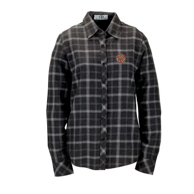 Louisiana Ragin' Cajuns Women's Brewer Flannel Button-Down Long Sleeve Shirt - Charcoal