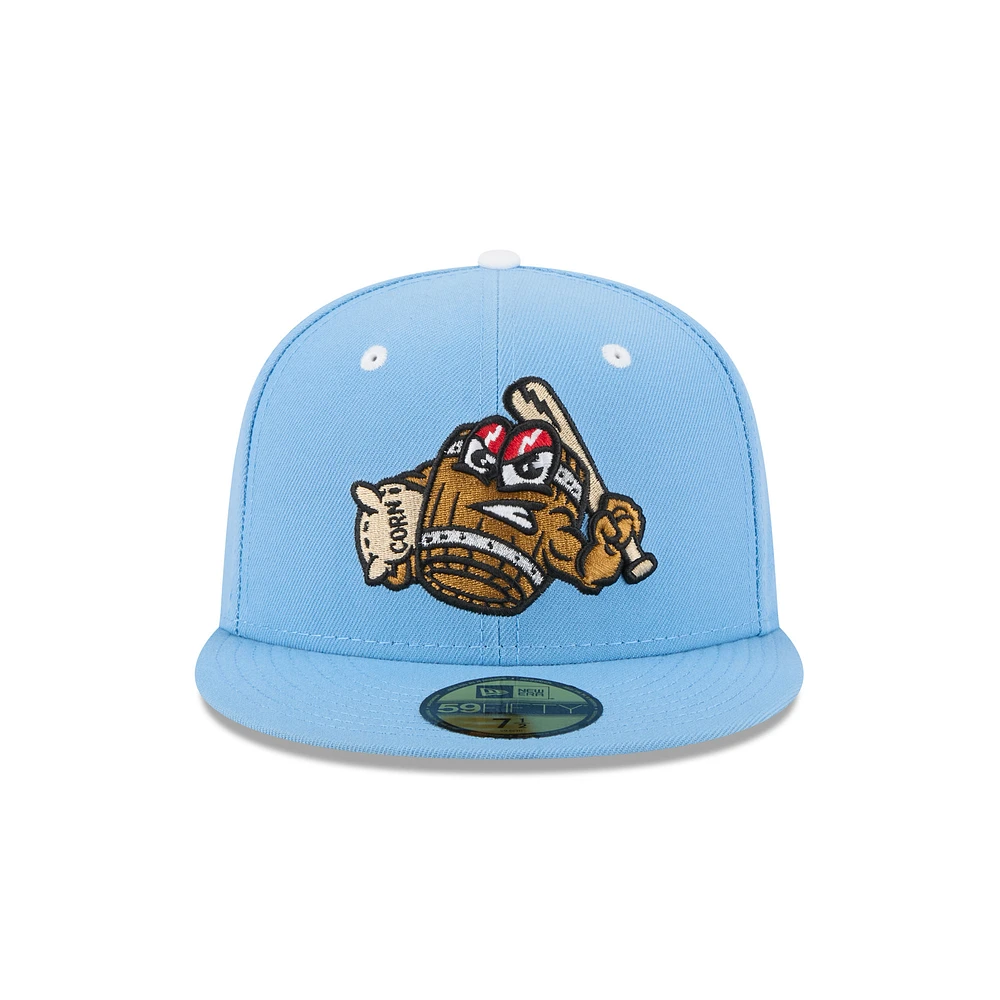 Casquette ajustée 59FIFTY bleu clair pour homme New Era Louisville Bats Theme Nights