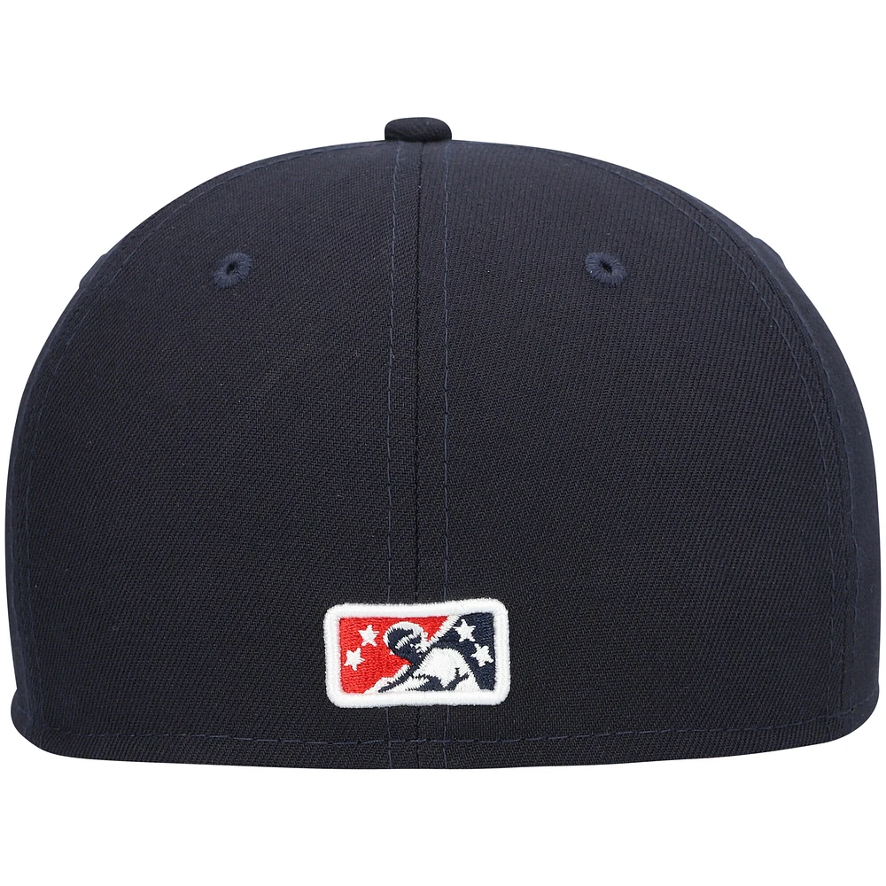 Men's New Era Navy Louisville Bats Authentic Collection Team Alternate 59FIFTY Fitted Hat