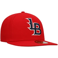 Men's New Era Red Louisville Bats Authentic Collection Road 59FIFTY Fitted Hat