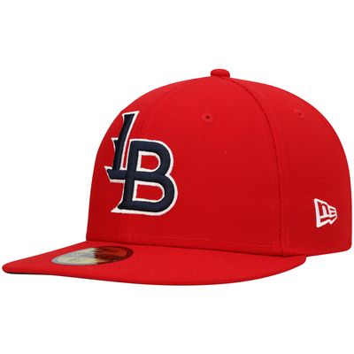 Men's New Era Red Louisville Bats Authentic Collection Road 59FIFTY Fitted Hat