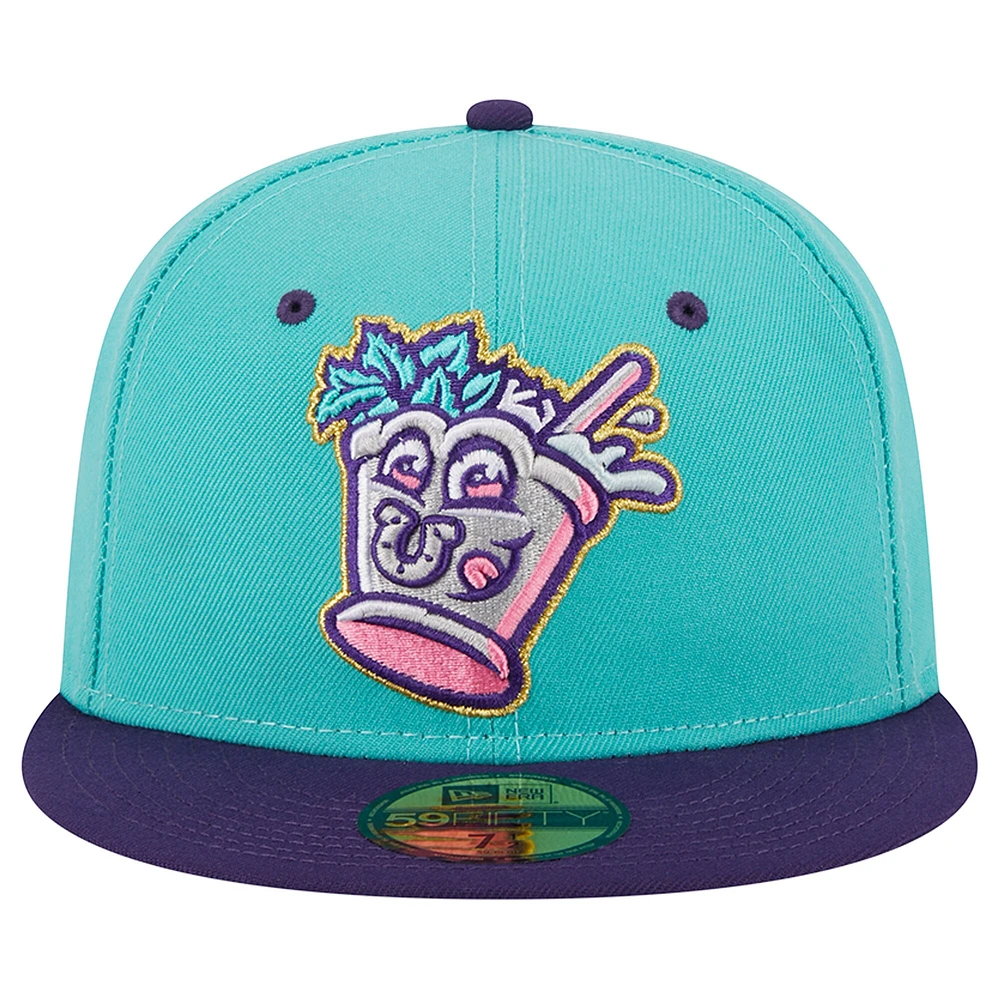 Men's New Era Turquoise Louisville Bats Theme Nights Derby City Mint Juleps  59FIFTY Fitted Hat