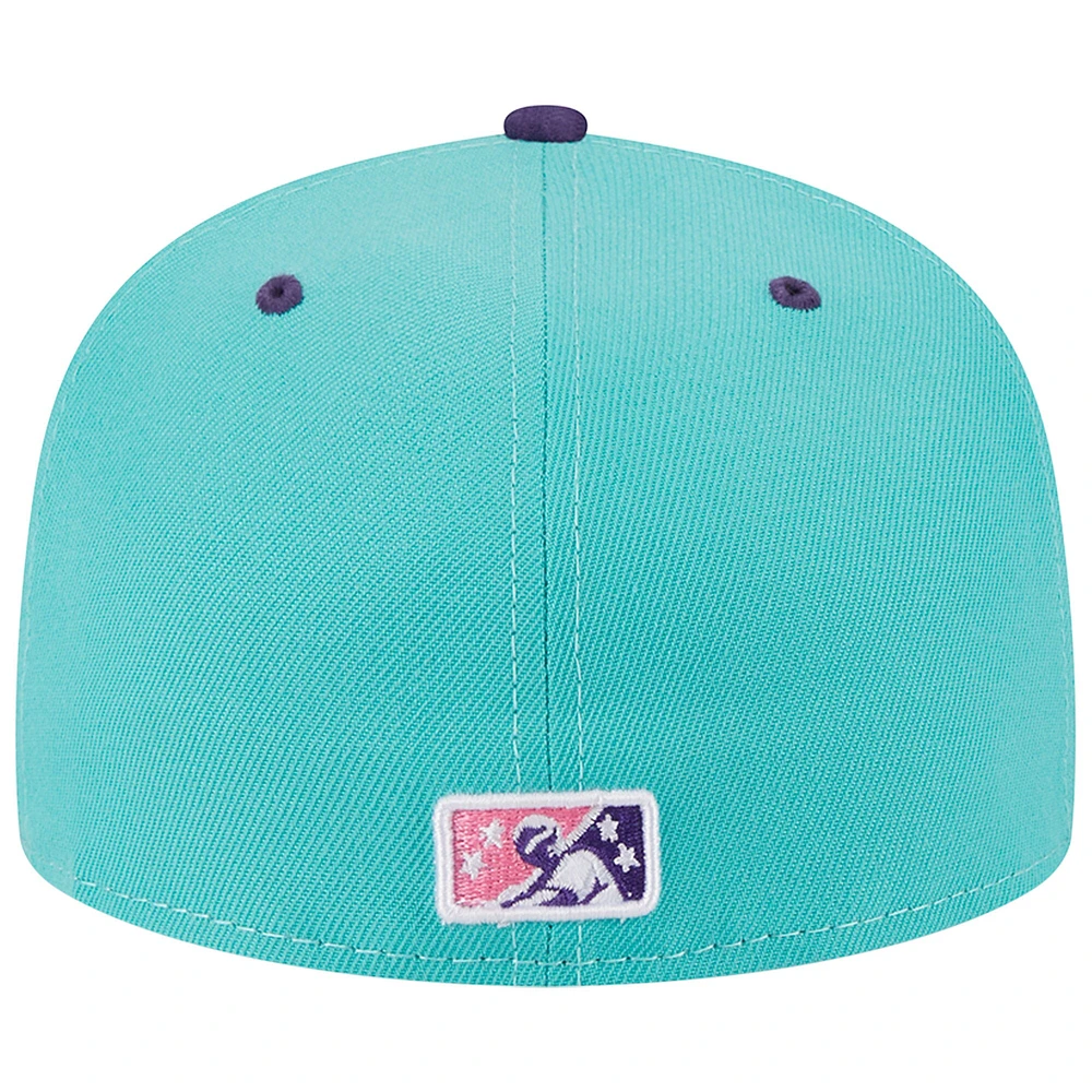 Men's New Era Turquoise Louisville Bats Theme Nights Derby City Mint Juleps  59FIFTY Fitted Hat