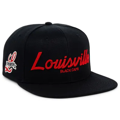 Men's Louisville Black Caps Rings & Crwns Black Team Fitted Hat