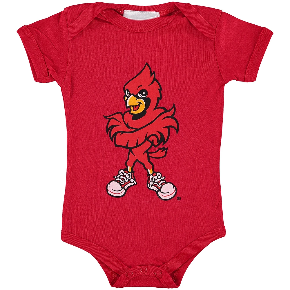 Body rouge à gros logo Louisville Cardinals pour bébé