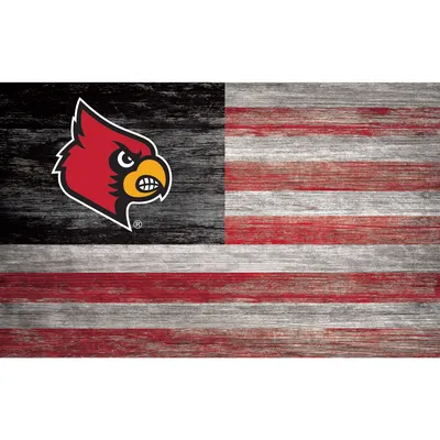 Louisville Cardinals 11'' x 19'' Distressed Flag Sign