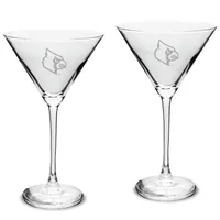 Louisville Cardinals Set of 2 Traditional White Wine Table Glasses